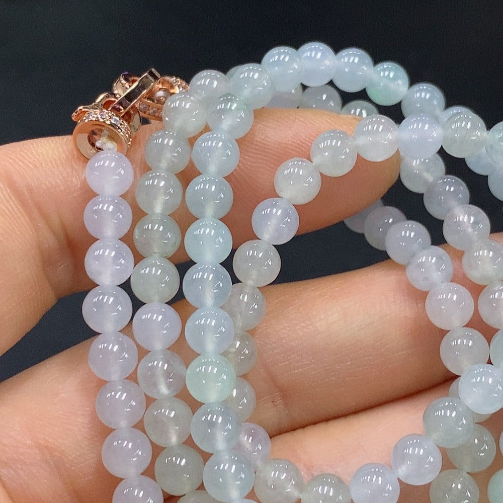 Jadeite Bead Necklace Approx. 4.8mm Total Weight Approx. 27.01g Non-Gold