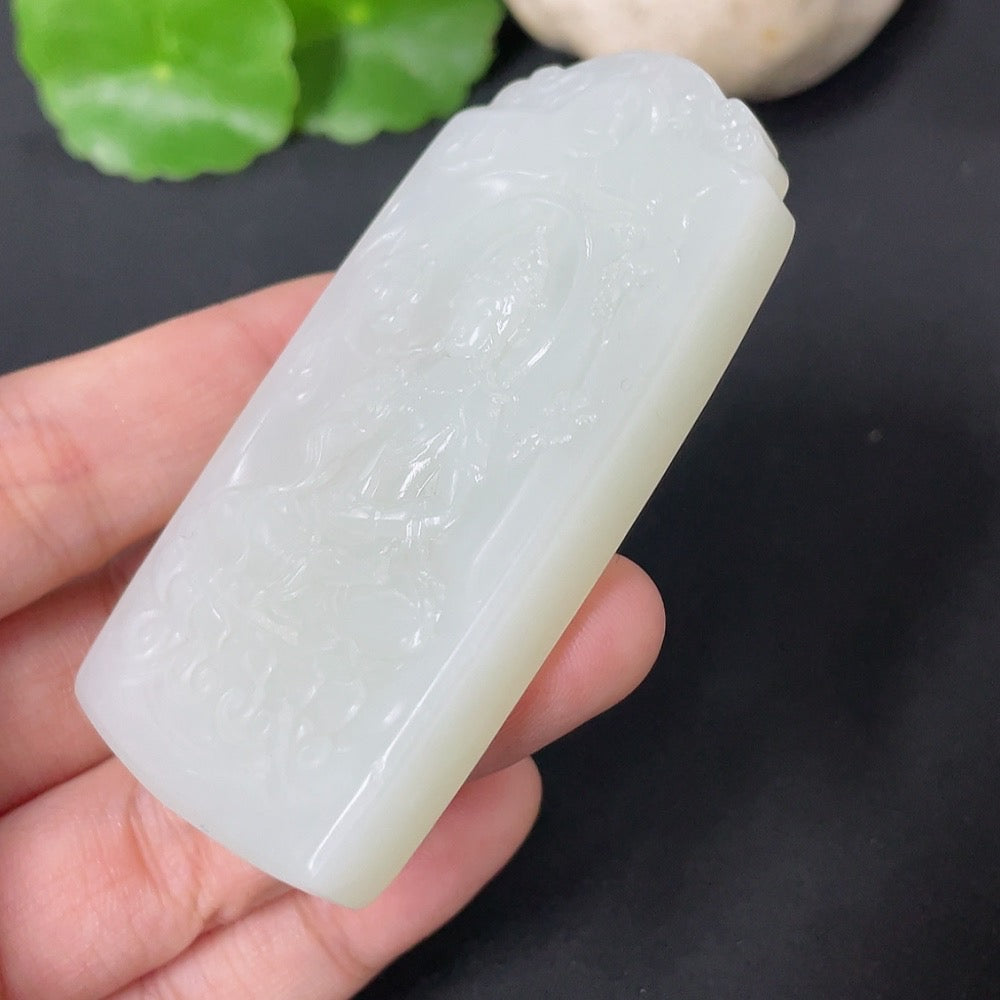 Hetian Jade Pendant Guanyin Total Weight About 58.9g