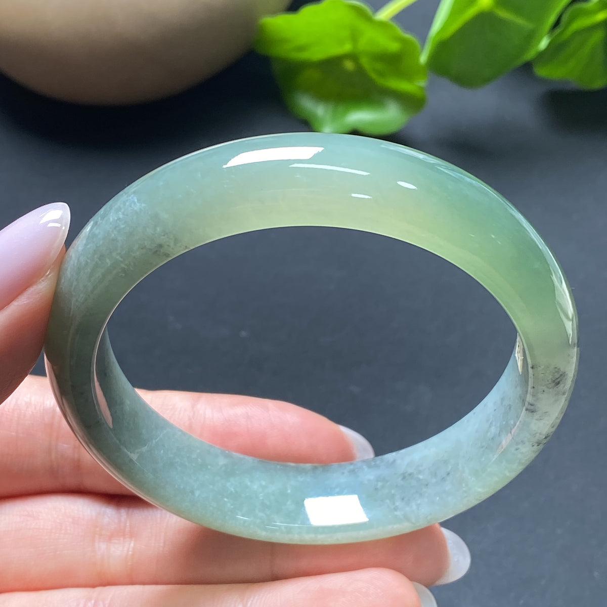 Jadeite Round Bangle Size 55.2 Total Weight Approx. 53.90g