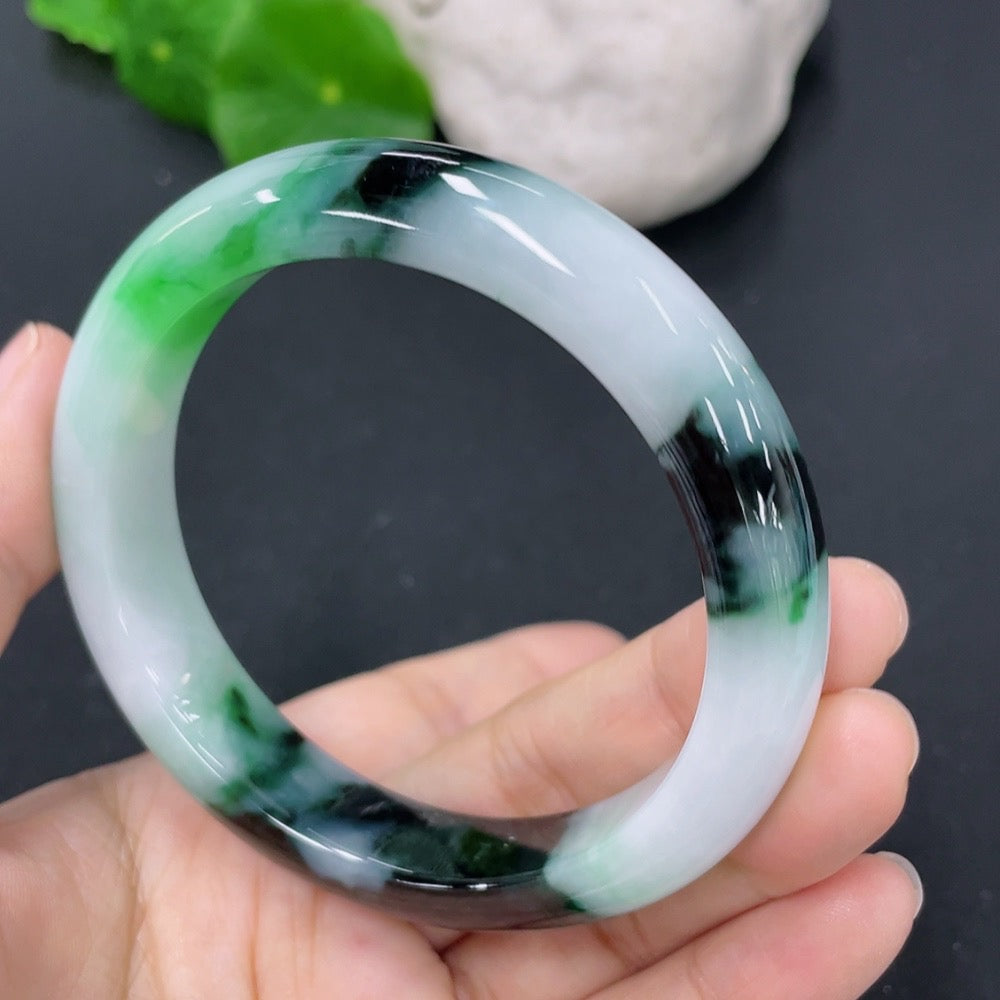 Jadeite Round Bracelet Size 56mm Total Weight Approx. 56.25g Including Other Mineral Components