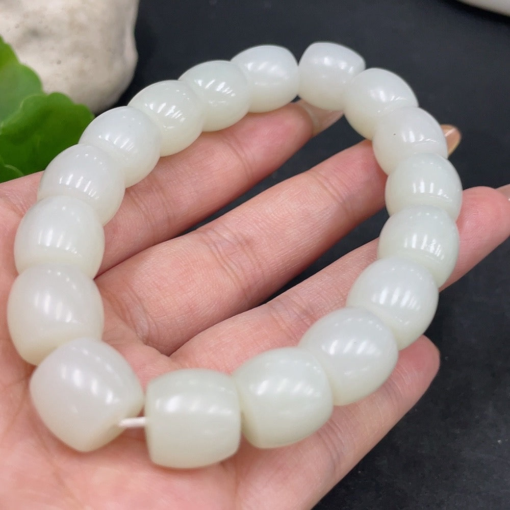 Hetian Jade Bracelet, Approx. 12.9mm, Total Weight Approx. 62.7g
