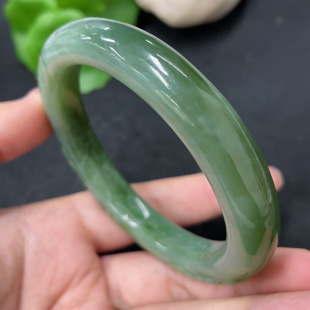 Hetian Jade Carved Flower Bracelet Size 57 Total Weight Approx. 49.8g