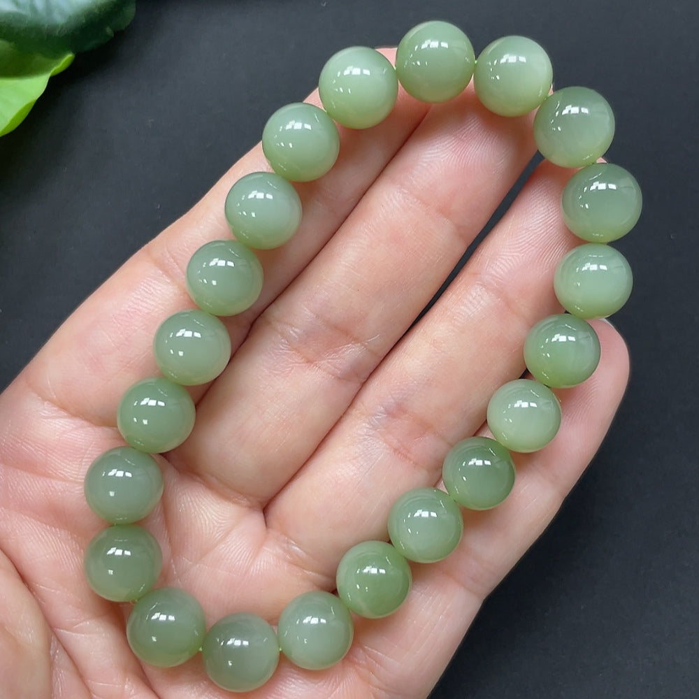 Hetian Jade Bracelet, 9.6mm, Approx. 29.54g