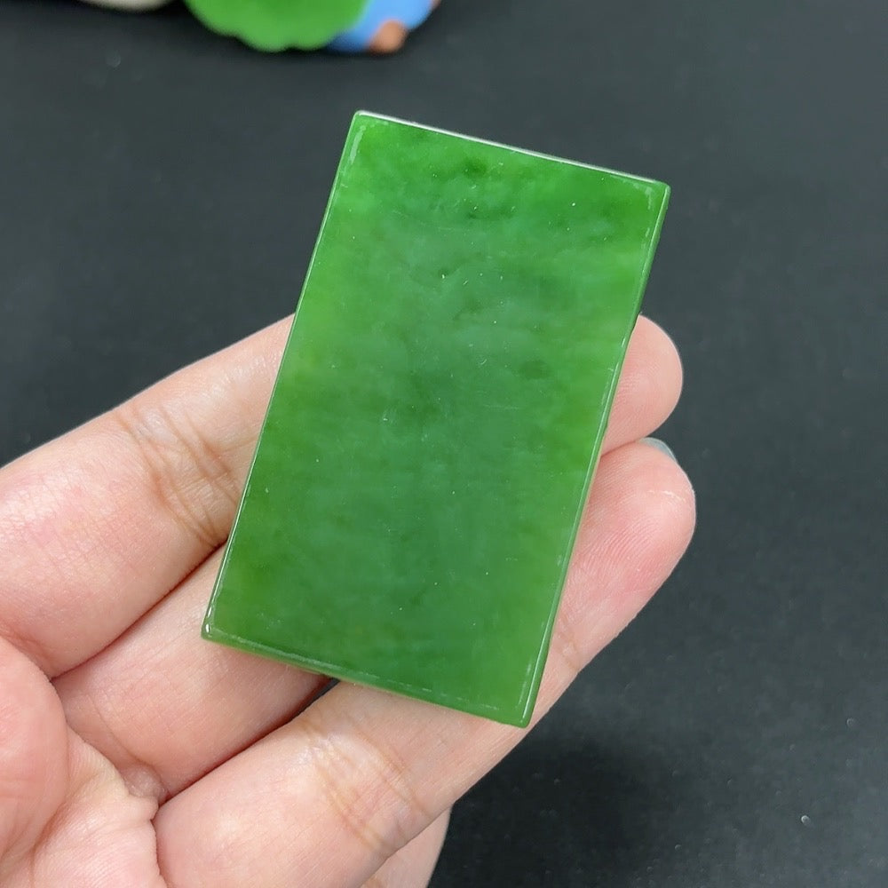 Green Hetian Jade Plain Pendant
