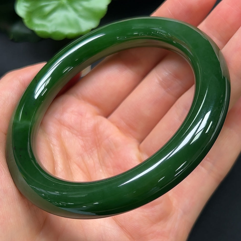 Hetian Jade Green Jade Round Bangle