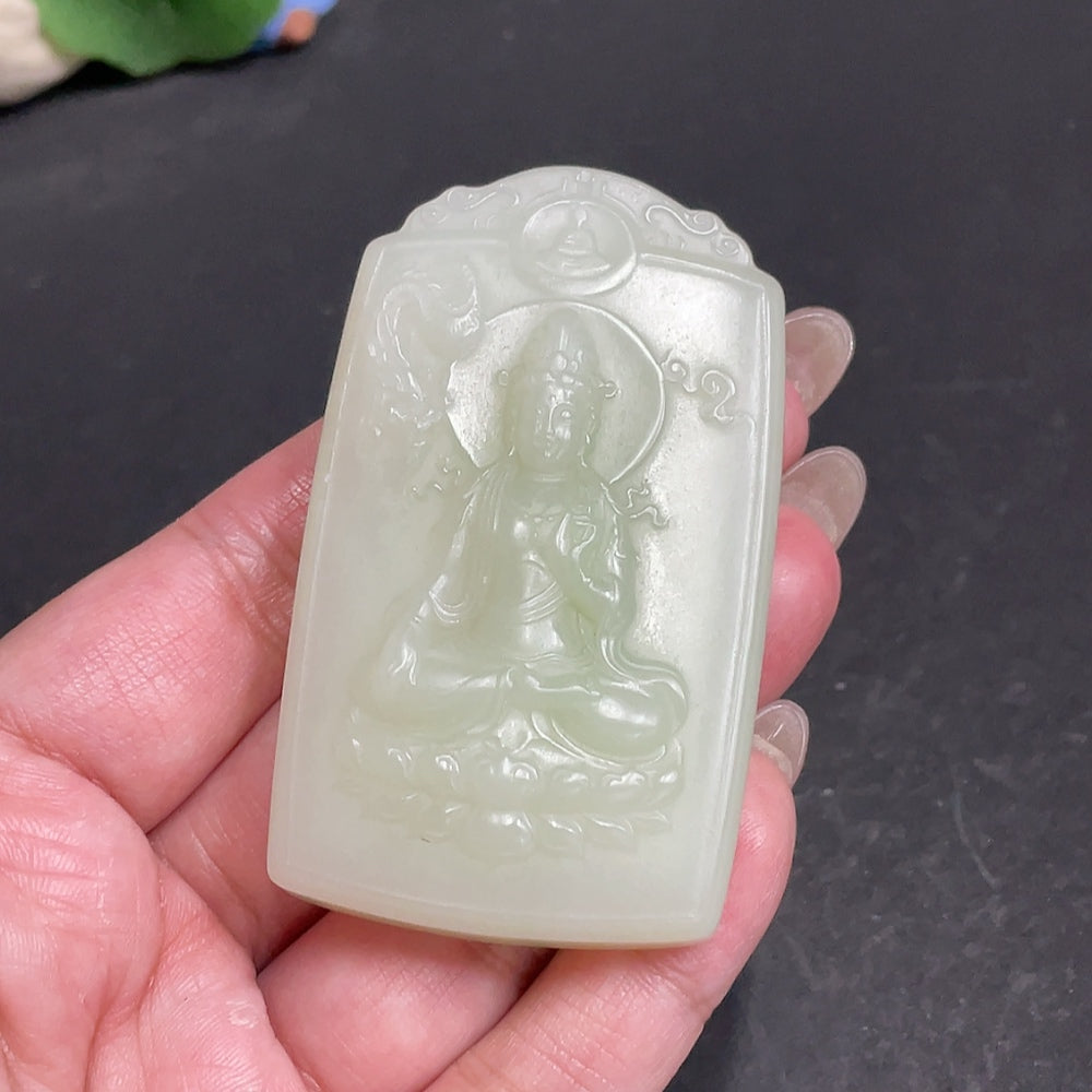 Hetian Jade Pendant Guanyin Total Weight About 80.2g