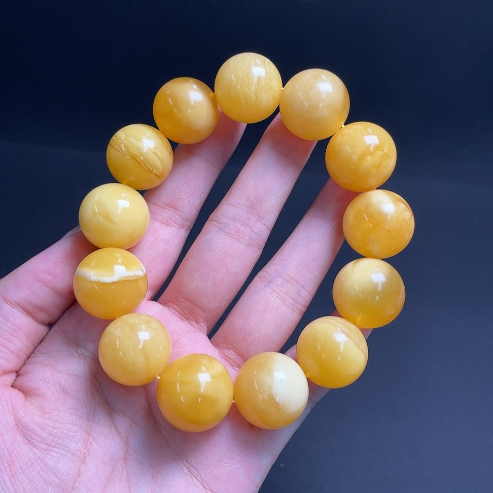 Amber Beeswax Bracelet, Approx. 18.5mm, Total Weight Approx. 45.89g