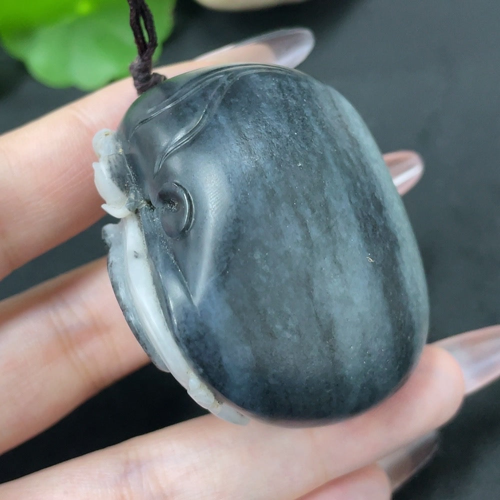 Hetian Jade Handheld Carving Ox with Other Mineral Components, Total Weight Approximately 115.6g
