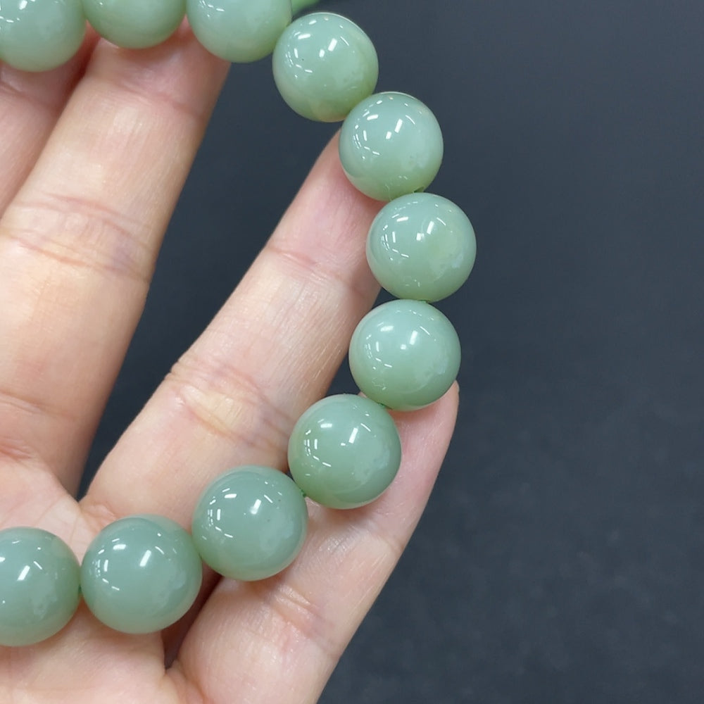 Hetian Jade Beads Bracelet approx. 10.5mm total weight approx. 35.8g