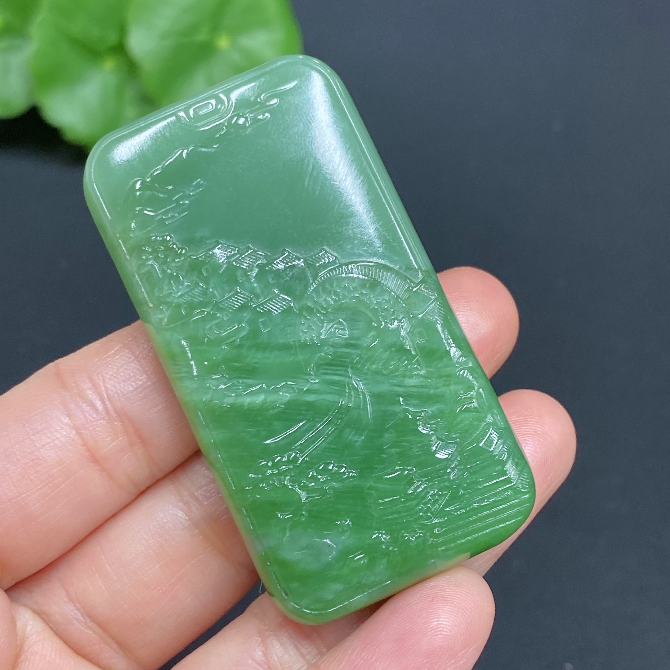 Hetian Jade Pendant Landscape Plaque Total Weight Approx. 43.7g