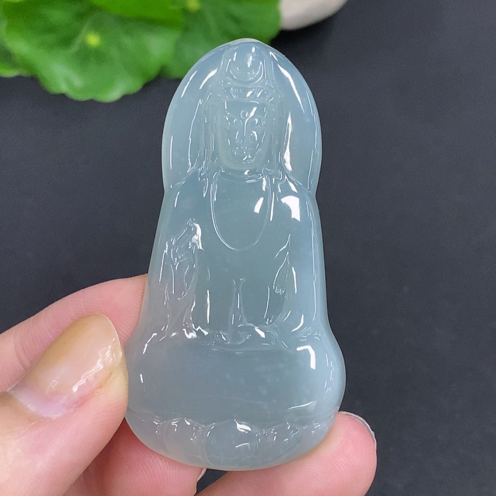 Jadeite Guanyin Pendant Approximately | Huiliu Certified