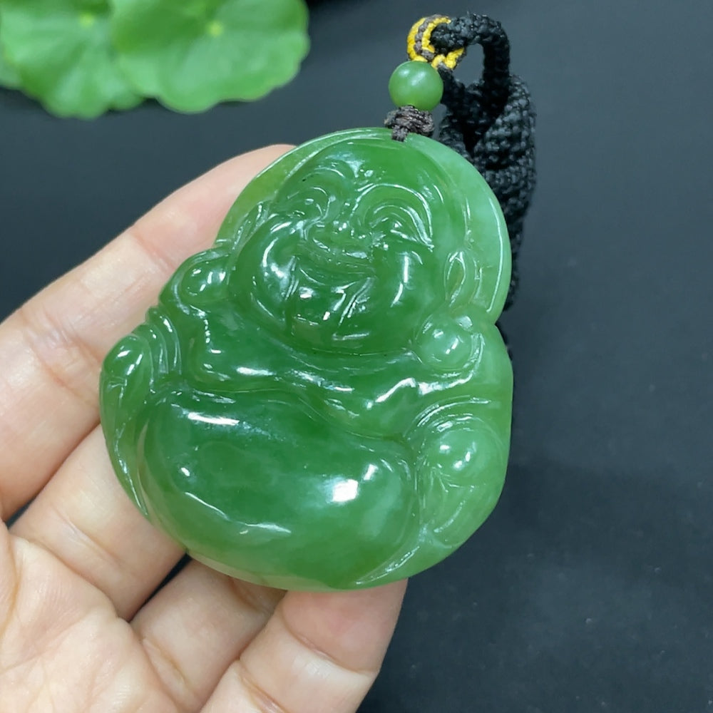 Hetian Jade Pendant Buddha Total Weight Approx. (Including Rope) 46.5g