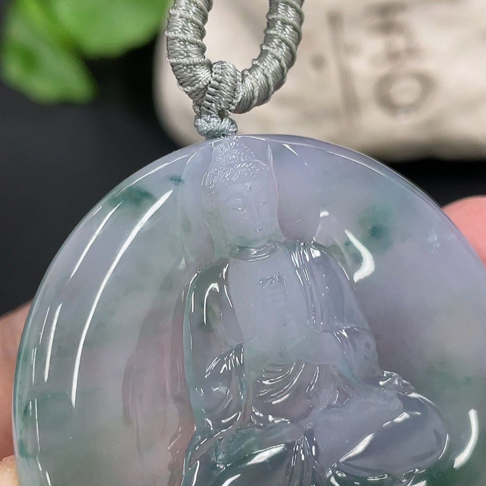 Jadeite Mahavairocana Pendant Total Weight Approx. 36.55g