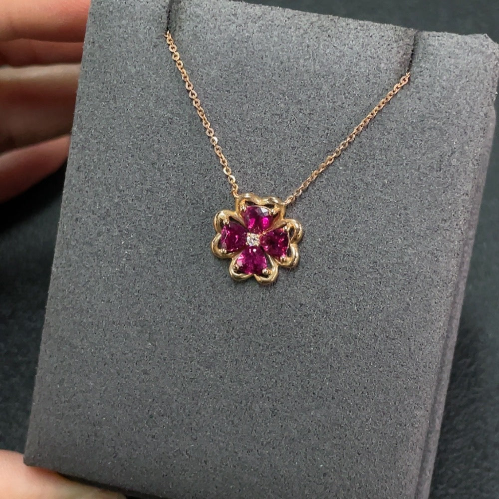 Tourmaline Necklace 18K Gold with Diamond Accents