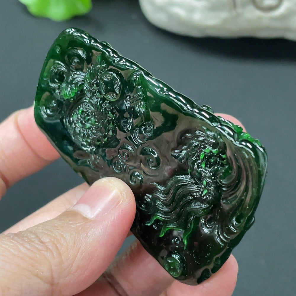 Jadeite Dragon Pendant Total Weight Approx.40g