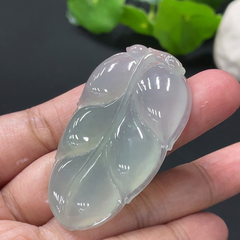 Jadeite Leaf Pendant Total Weight Approx. 17.7g