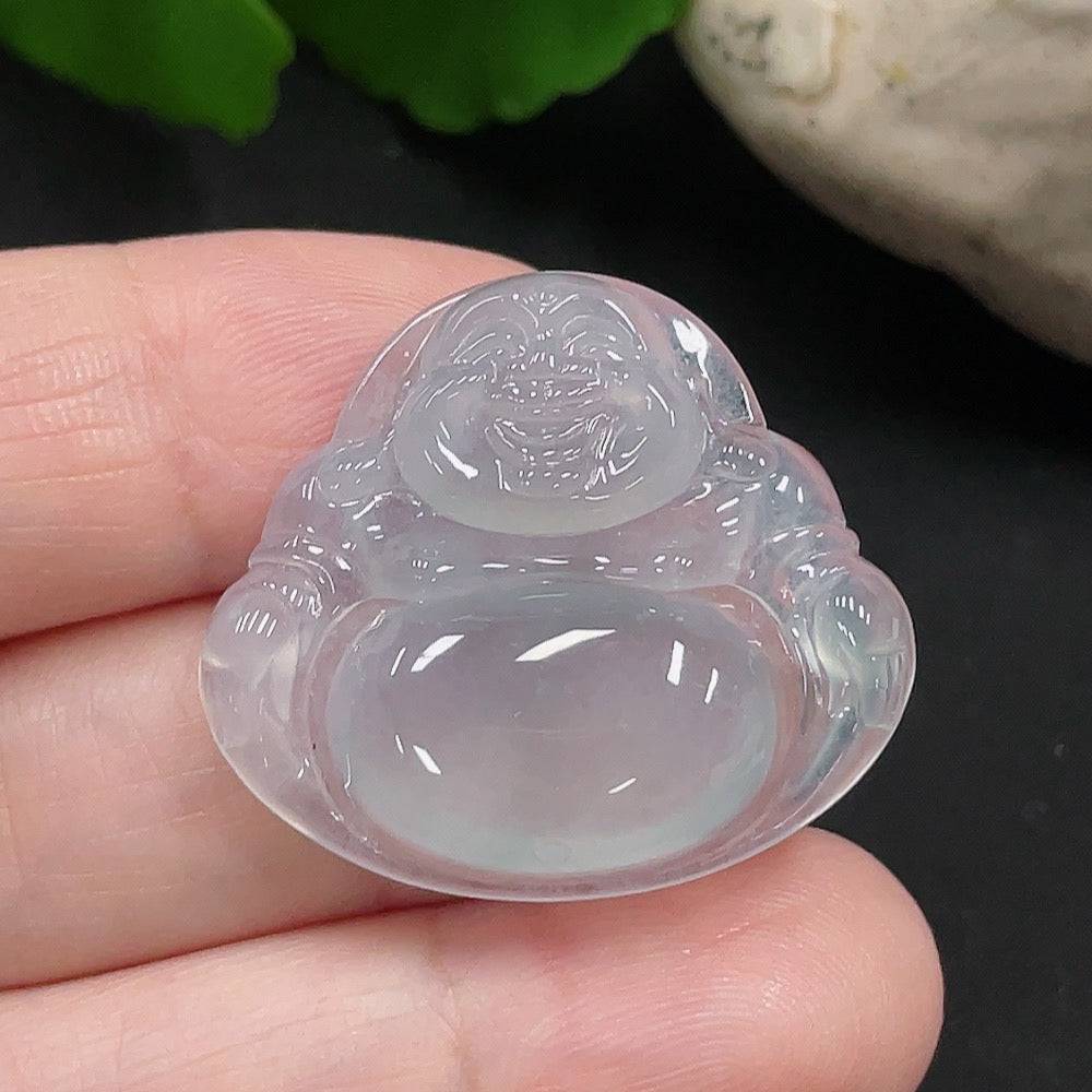 Jadeite Buddha pendant from HUILIU HQ, featuring a detailed carved Buddha figure, weighs approximately 5.7 grams.