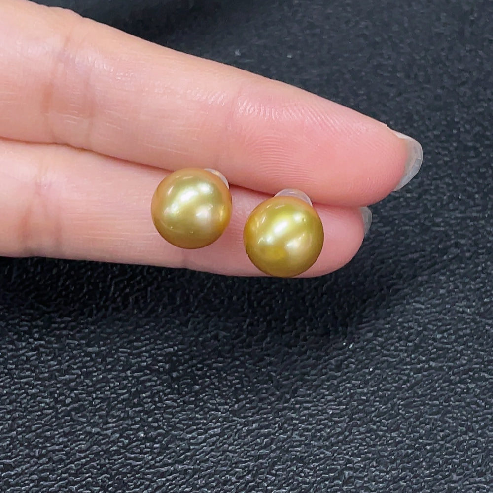 Seawater Pearl Earrings 18k Gold Color Origin Undetermined