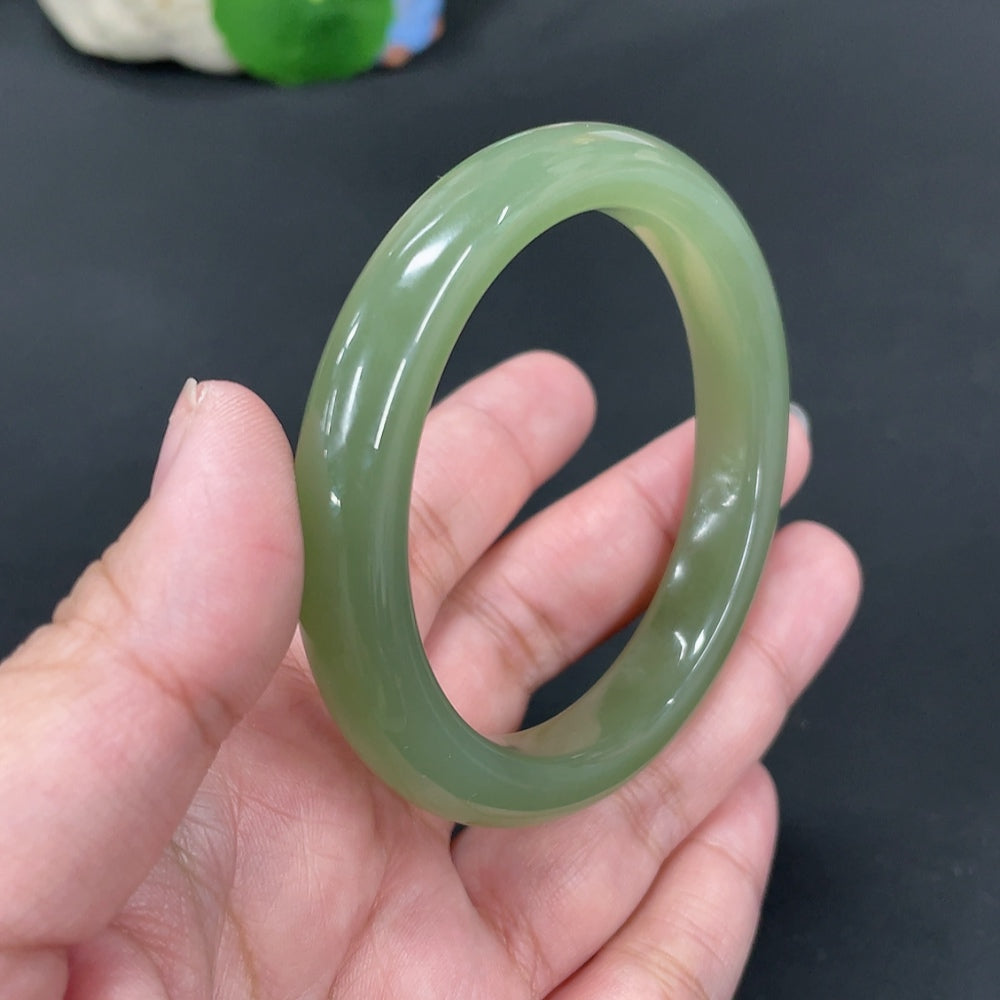 Hetian Jade Round Bracelet Size 56 Total Weight Approx. 46g
