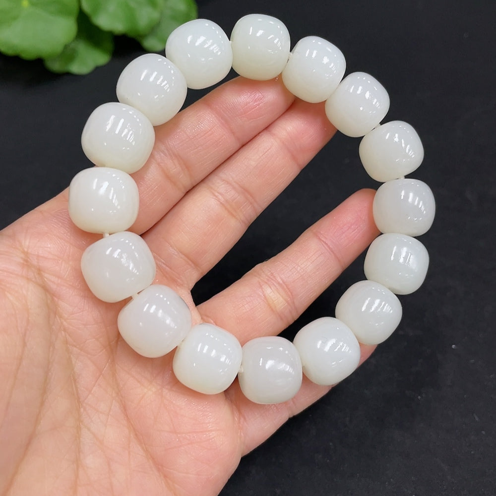 Hetian Jade Bracelet, . 13.8mm, . | Huiliu Certified