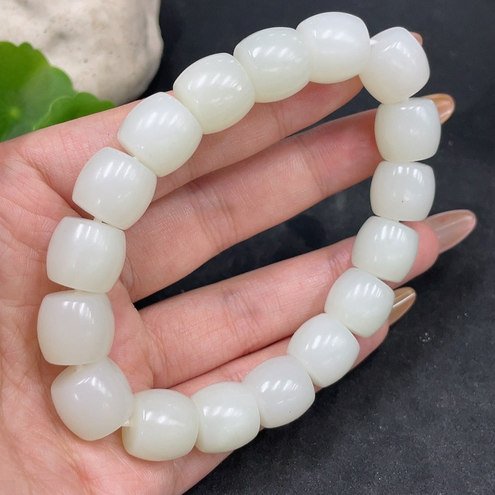 Hetian Jade Bracelet, Approx. 12.9mm, Total Weight Approx. 62.7g