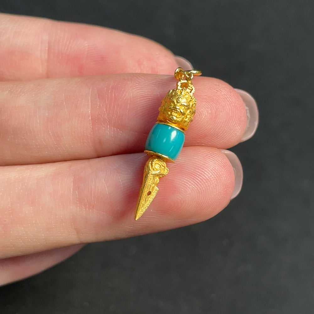 Turquoise Pendant 18k Gold
