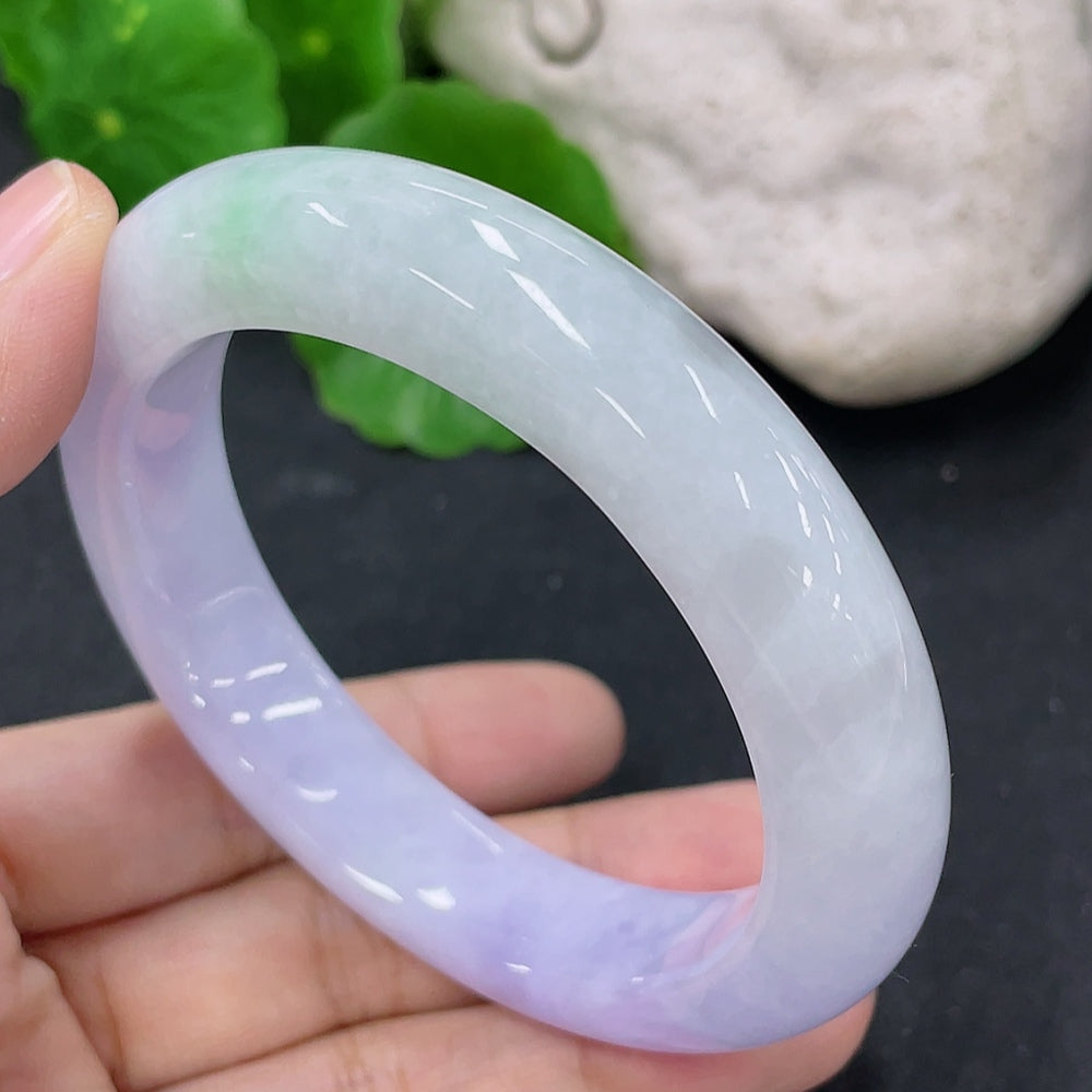 Jadeite Round Bracelet, Total Weight Approx. 58.66g, Size 52.9