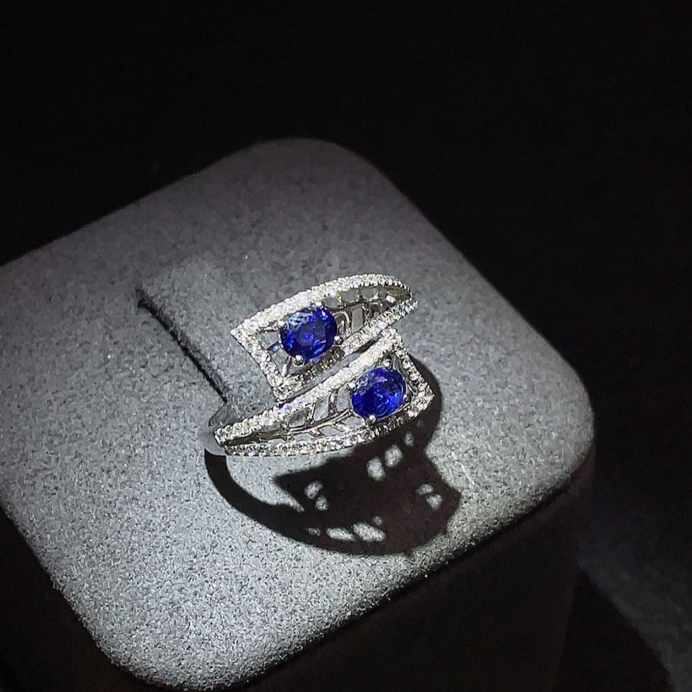 Sapphire Ring with Diamond Accents, . | Huiliu Certified