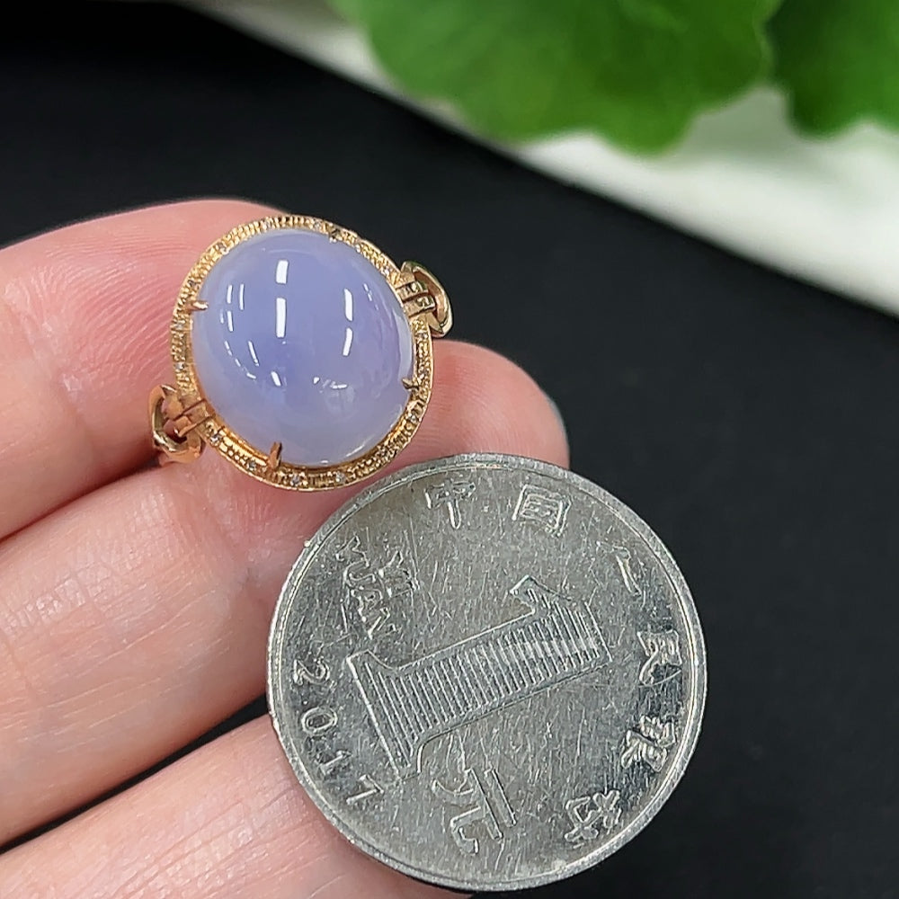 Jadeite Ring in 18K Gold (With Diamond Accents)