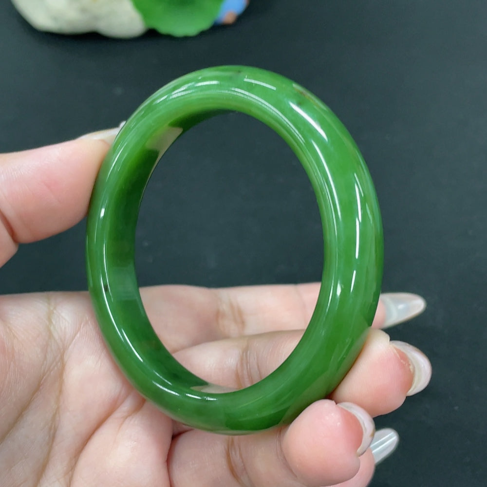 Hetian Jade Round Bracelet Size 55.1 Total Weight Approx. 47g