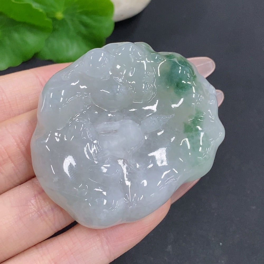 Jadeite Guanyin Pendant Total Weight Approx. 59g