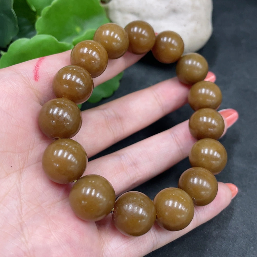 Hetian Jade Bracelet, approx. 13.6mm, total weight approx. 61.3g