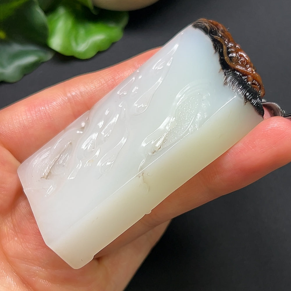 Hetian Jade Enlightenment Pendant Total Weight Approx.90g