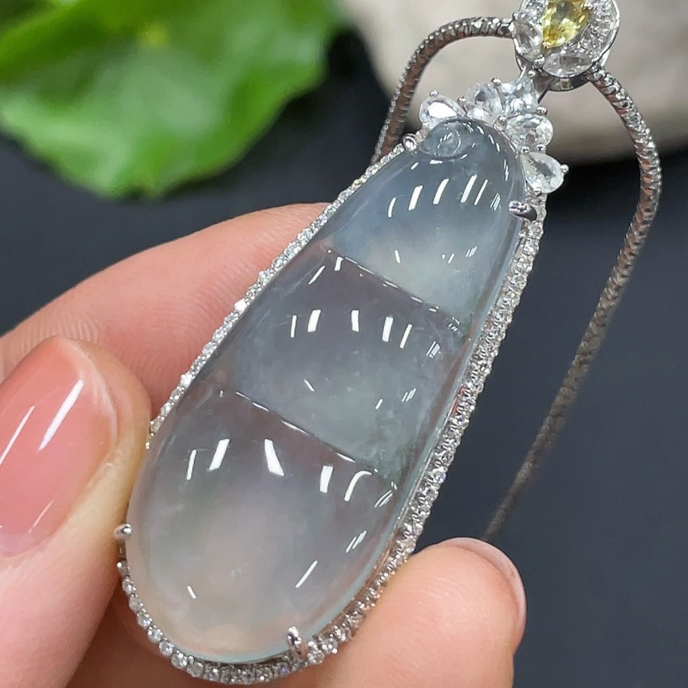 Jadeite Lucky Bean Pendant 18K Gold Setting Total Weight Approx. 7.4g Excluding Chain Chain Non-Gold