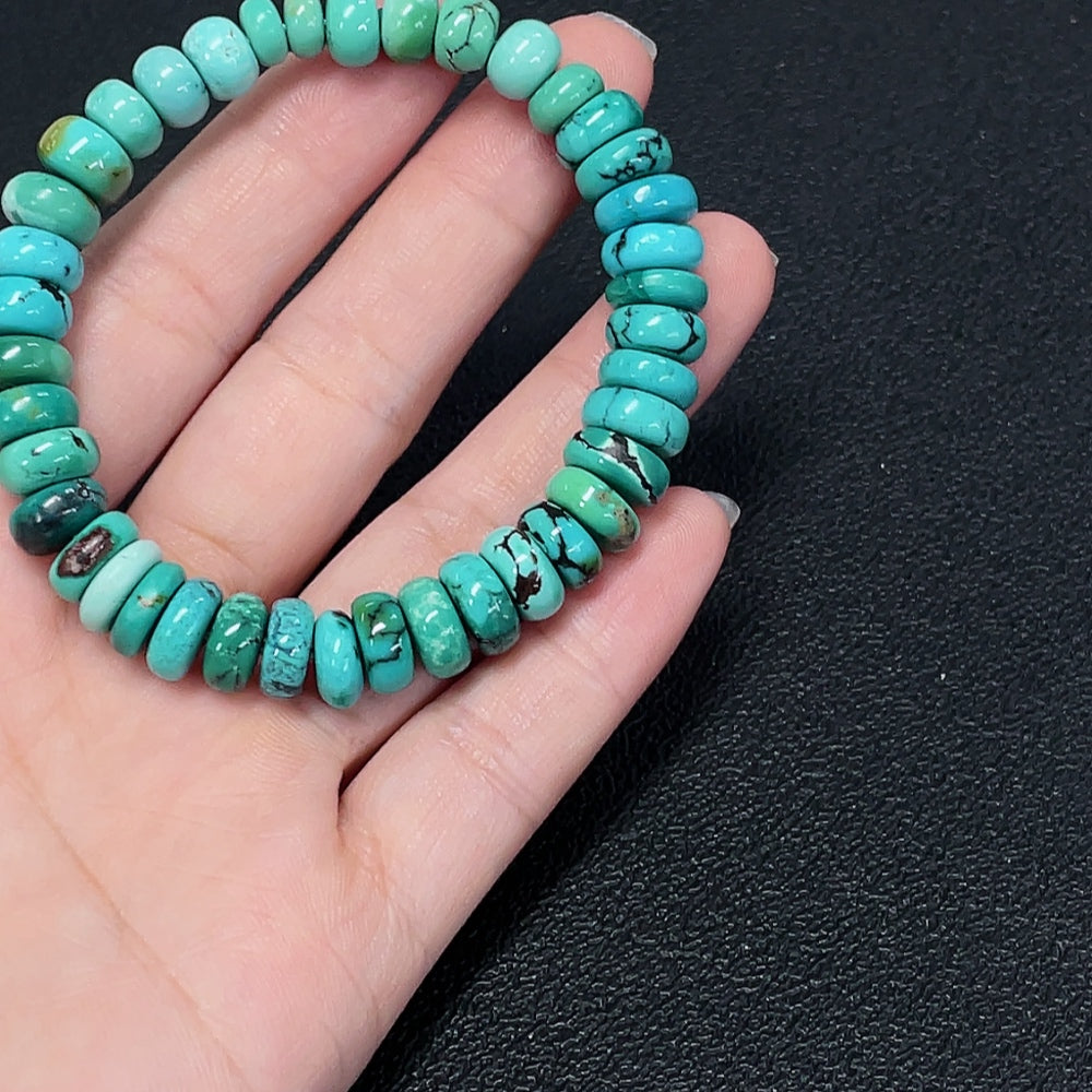 Turquoise Bracelet 6.2-9.9mm Approx. Color Origin Undetermined Contains Other Mineral Components