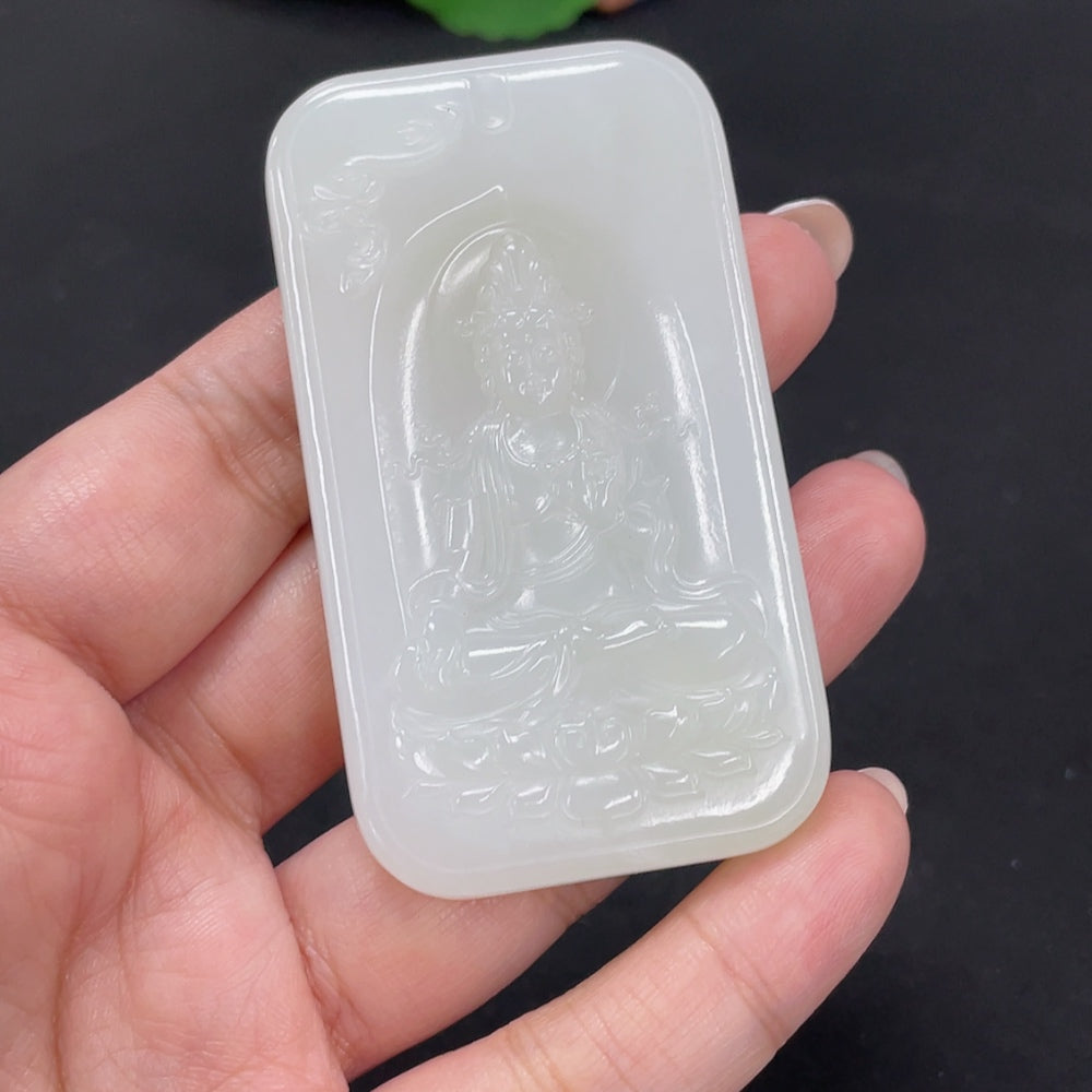 Hetian Jade Pendant Guanyin . | Huiliu Certified