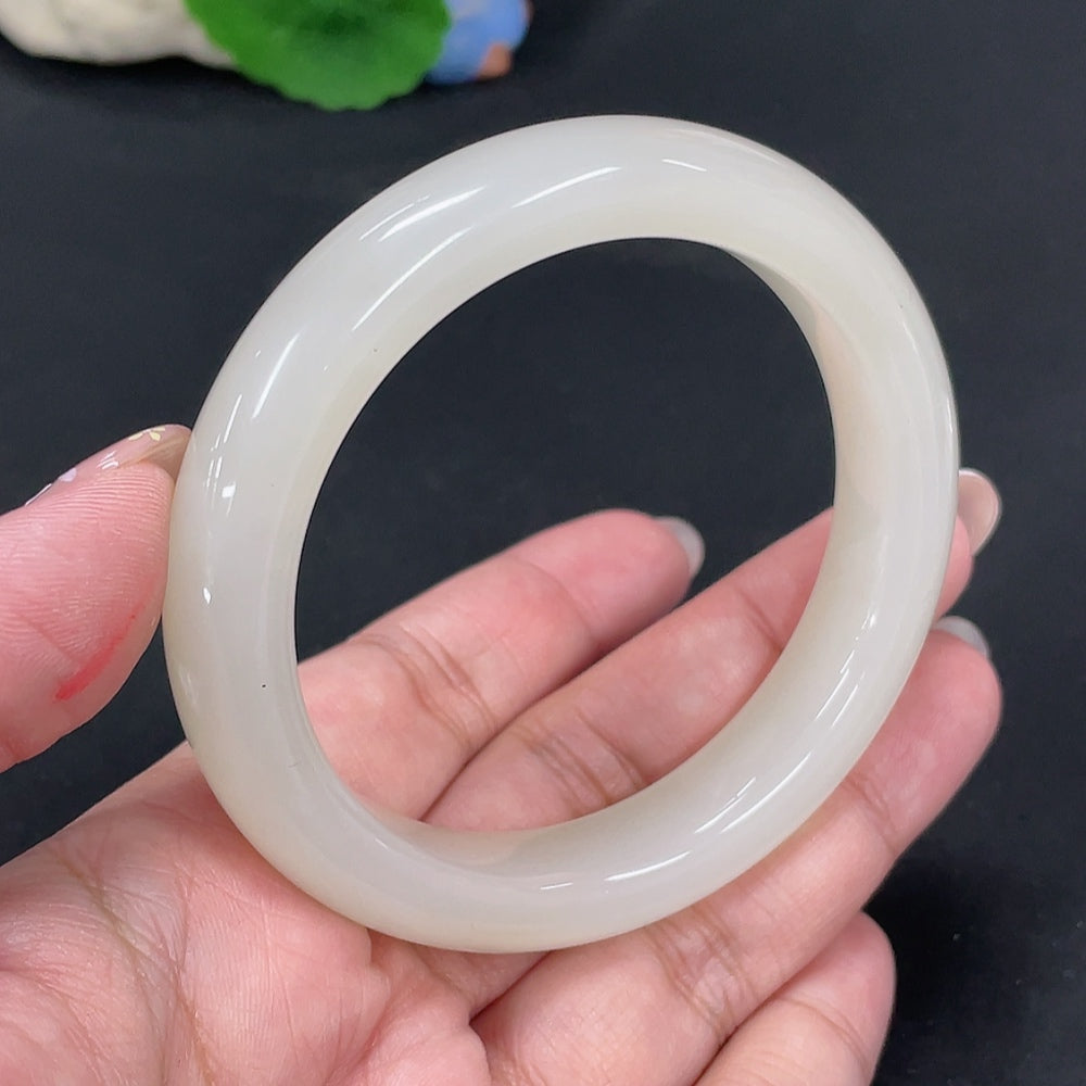 Hetian Jade Round Bracelet Size 58.3 Total Weight Approx. 59.3g