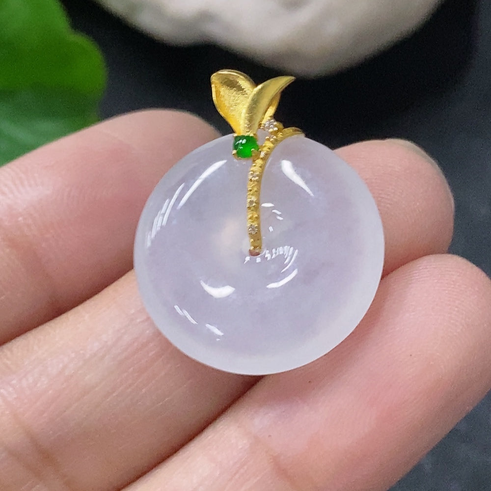 Jadeite Pendant Peace Buckle 18k Total Weight Approx. 4.05g Non-Diamond