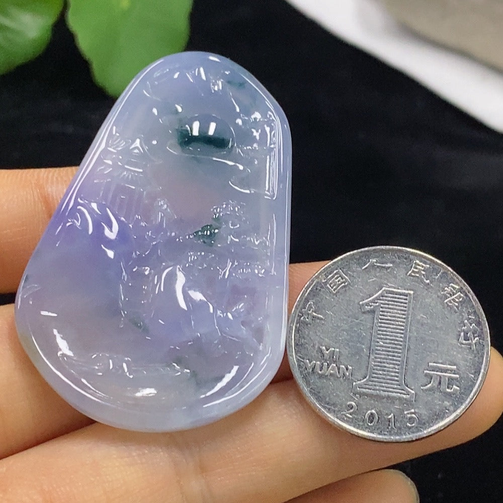 Jadeite Landscape Pendant, Total Weight Approx. 17.2g
