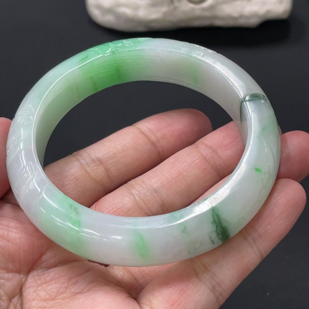 Jadeite Round Bangle Size 56.6 Total Weight Approx. 71.26g with Crack