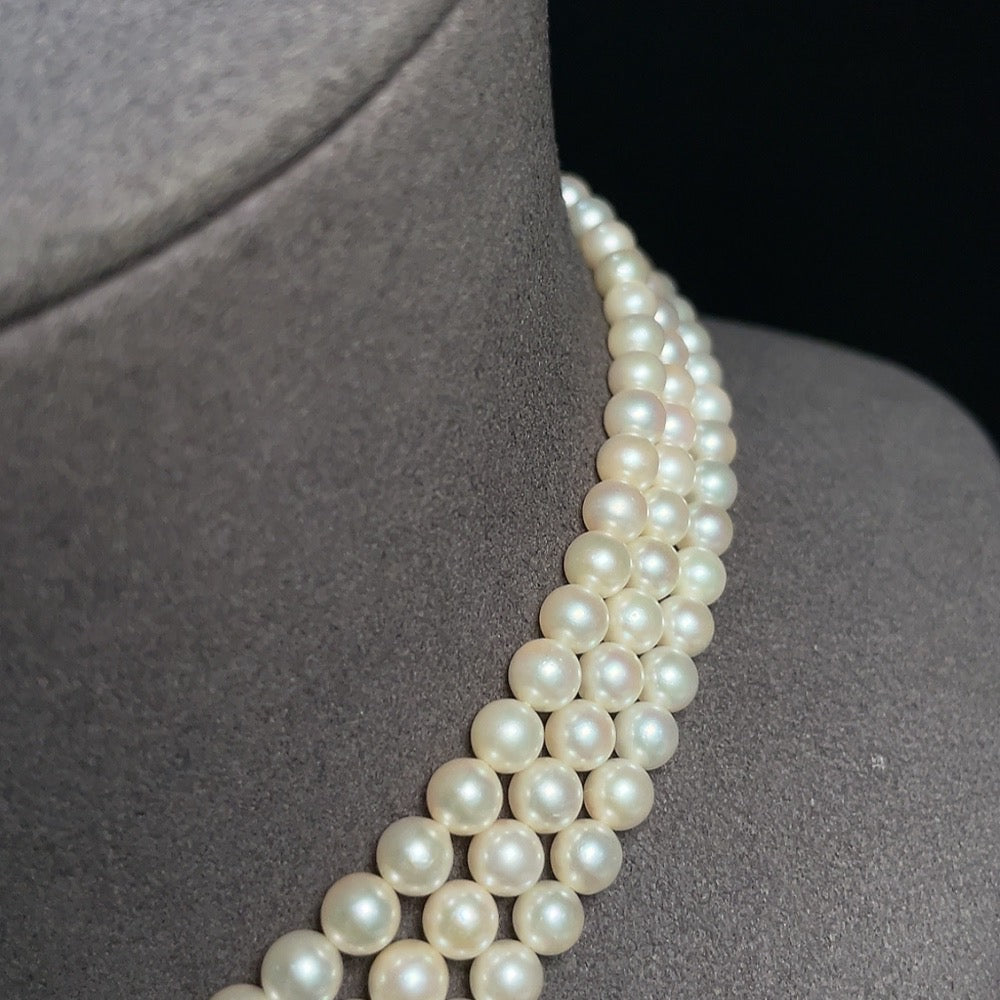 Seawater Pearl Strand Non-Gold Setting Approx. 5.2mm Total Weight About 49.57g