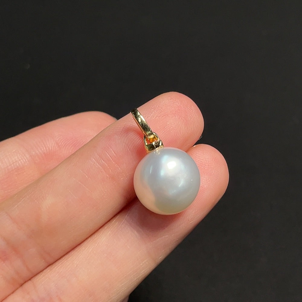 海水真珠ペンダント 18Kゴールドセット 約12mm 総重量約3.44g