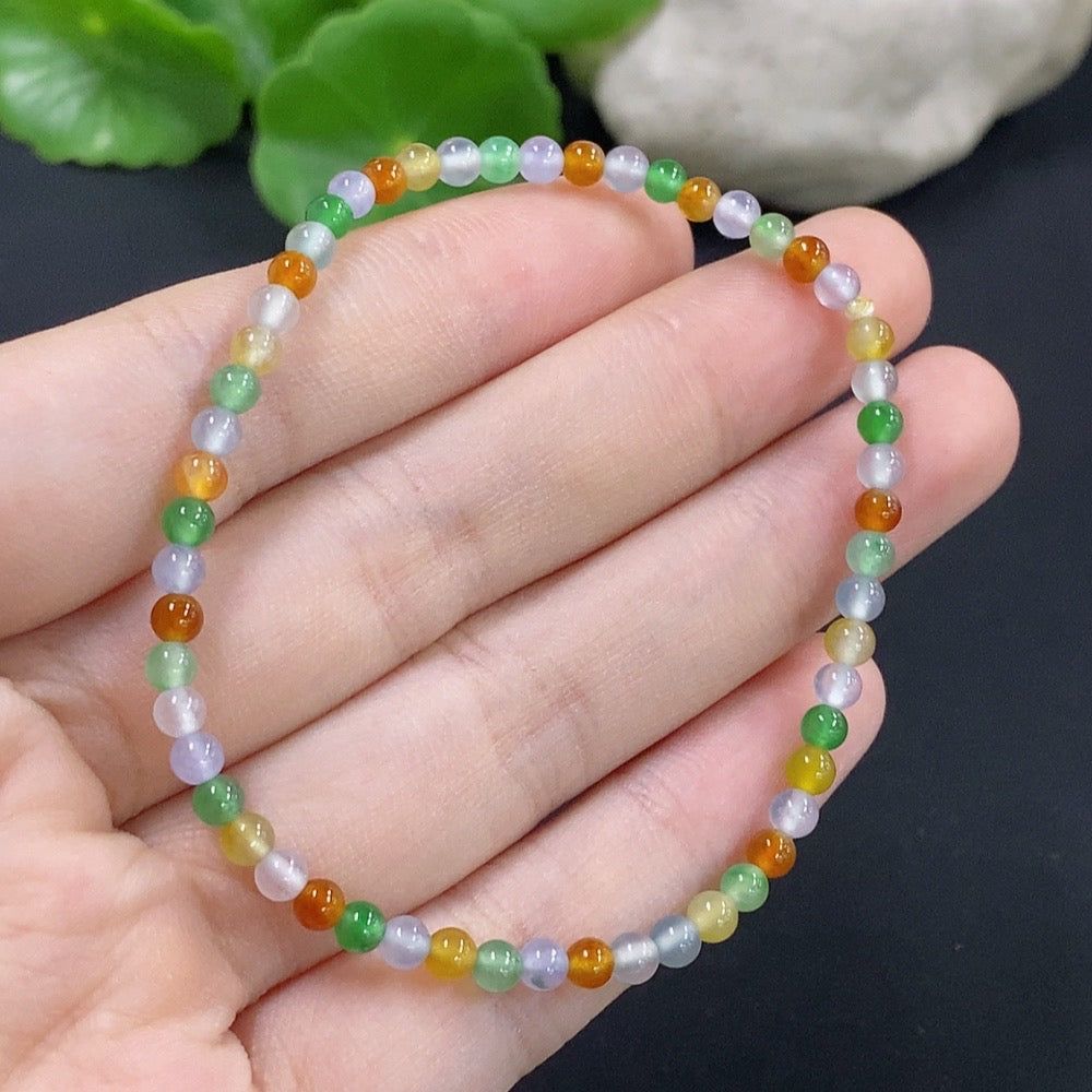 Jadeite Bracelet Red and Yellow Color Origin Undetermined