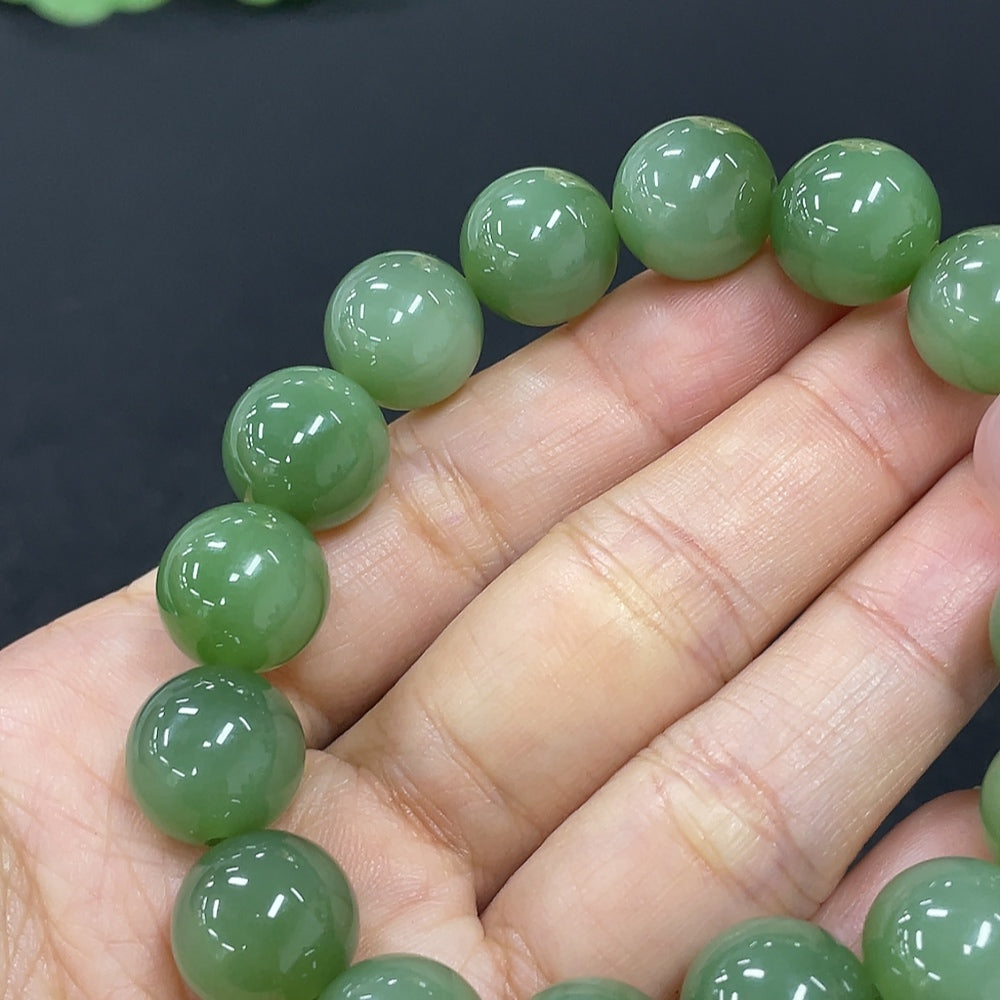 Hetian Jade Jasper Bracelet, approx. 11.8mm, total weight approx. 42.2g, with Southern Red Agate