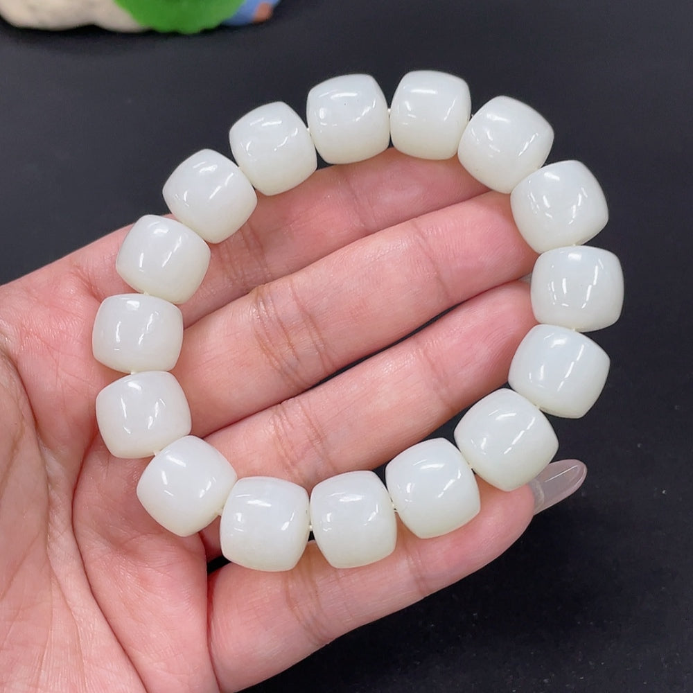Hetian Jade Bracelet, approx. 13.6mm, total weight approx. 72.2g