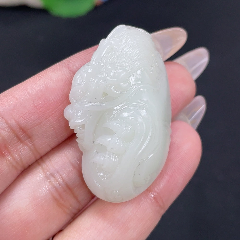 Hetian Jade Pendant Auspicious Beast Total Weight Approx. 20.9g