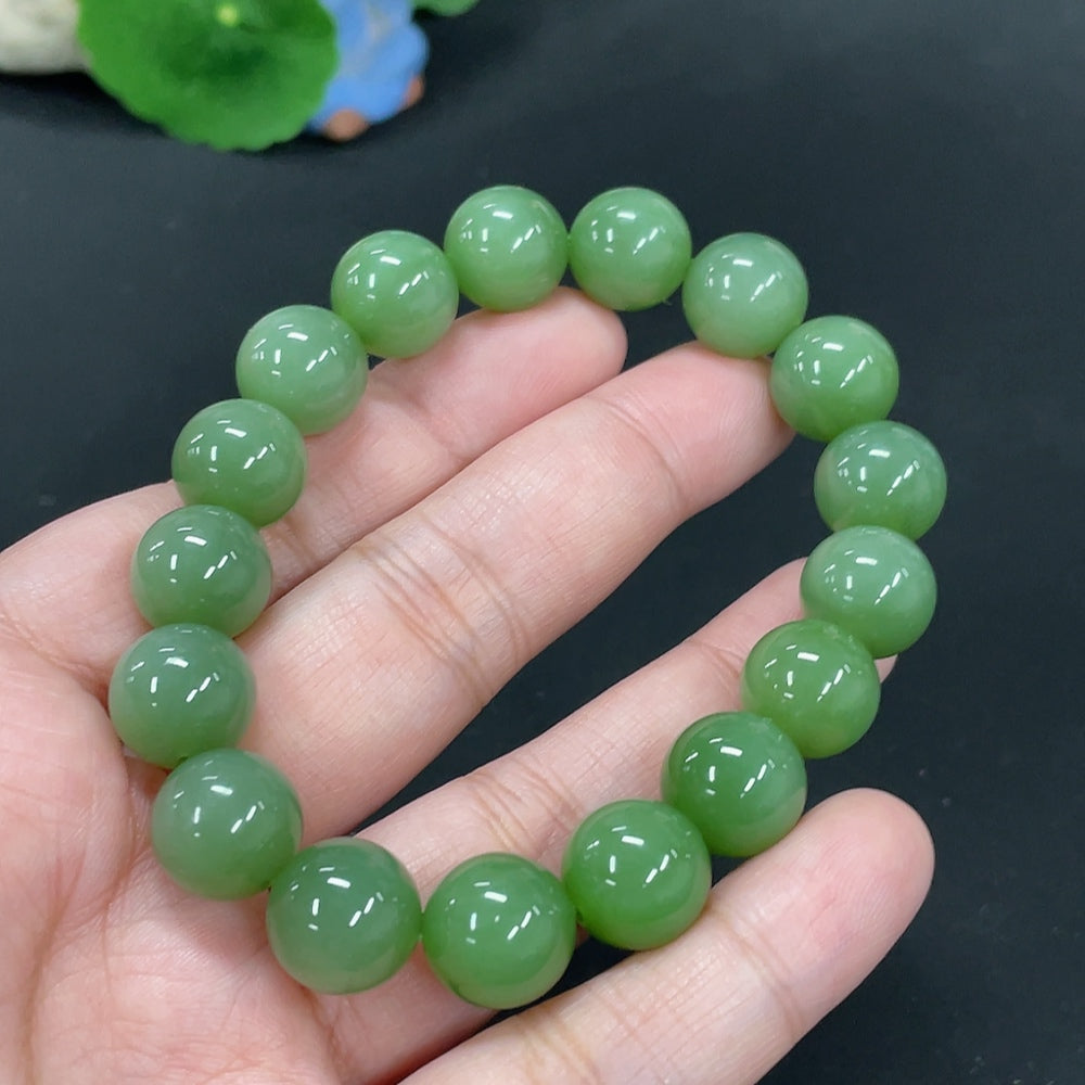 Hetian Jade Bracelet, approx. 11.8mm, total weight approx. 46.9g