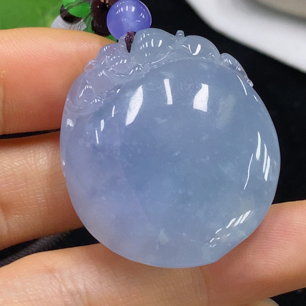 Jadeite monkey offering longevity pendant by HUILIU HQ, featuring a detailed carved jade monkey symbolizing health and long life.