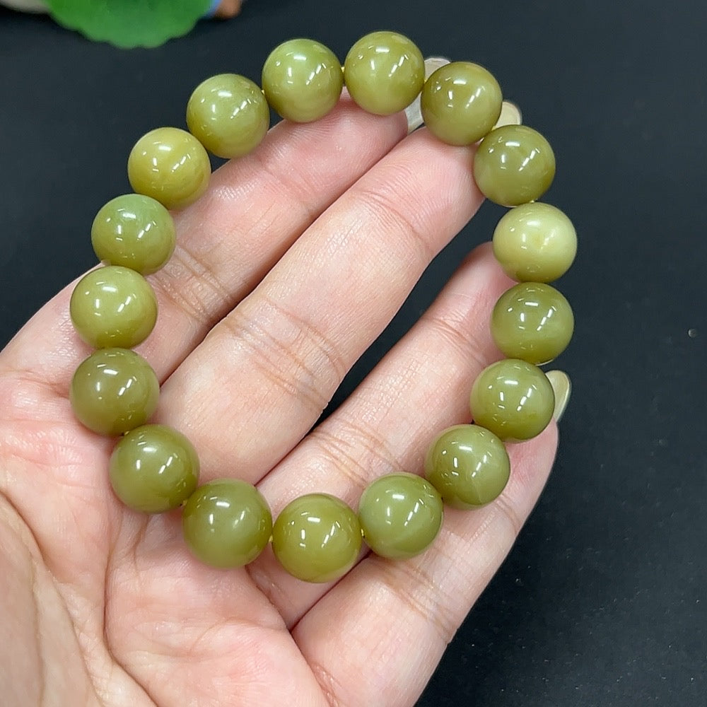 Hetian Jade Jasper Bracelet, approx. 11.6mm, total weight approx. 44.1g