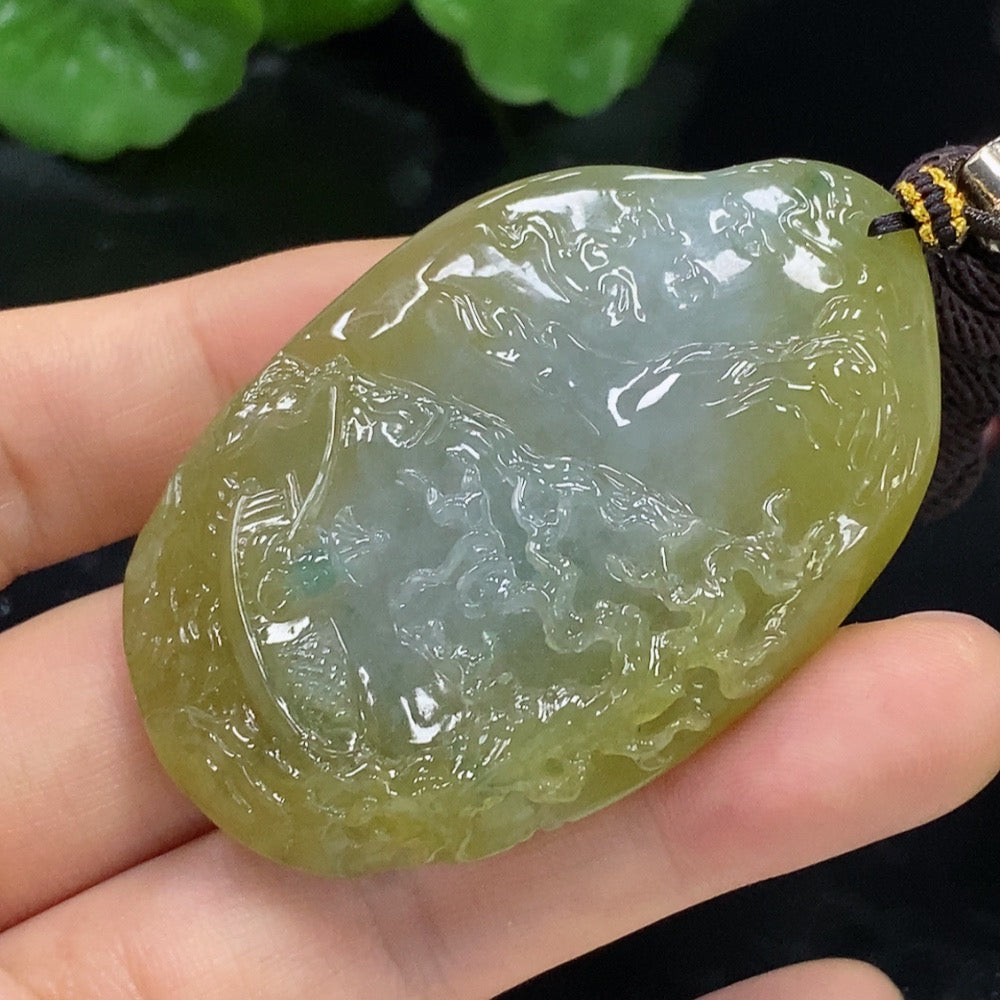 Jadeite Landscape Pendant